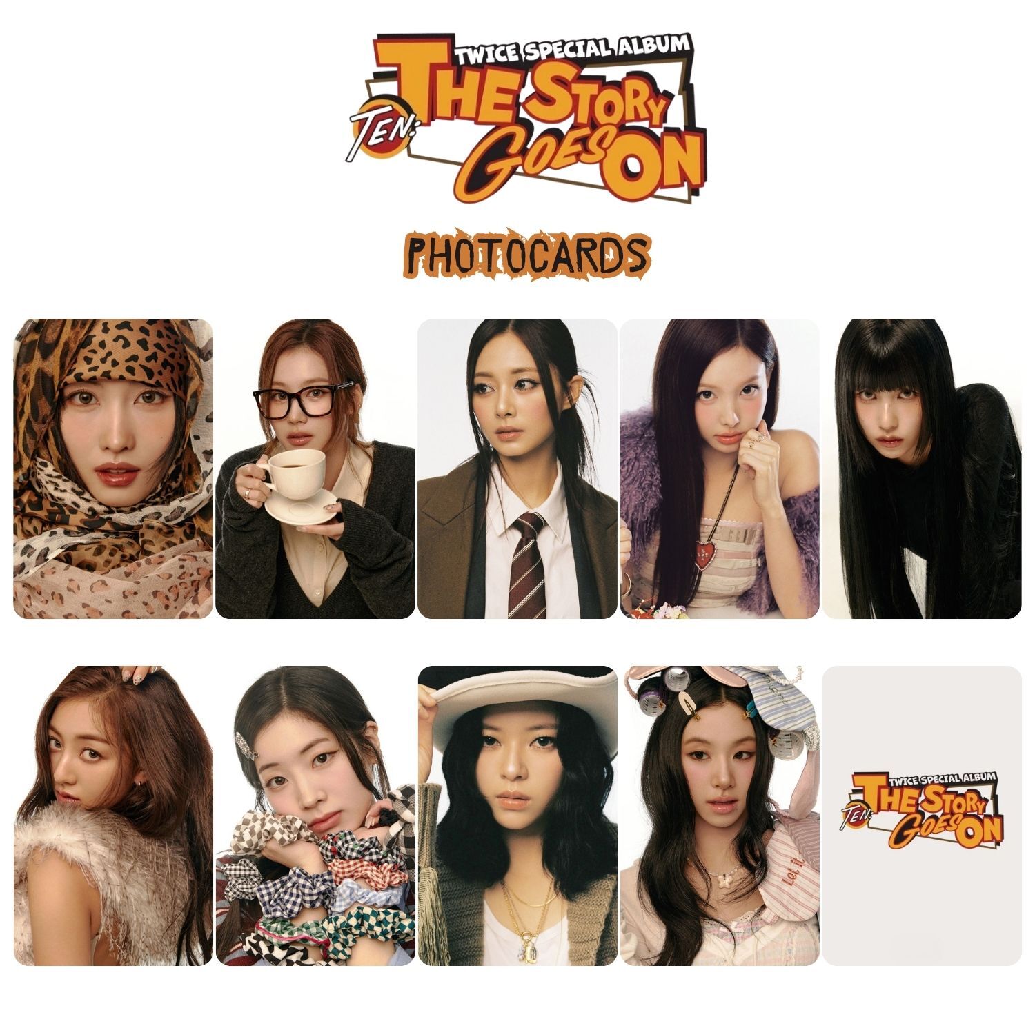 TWICE '' TEN : The Story Goes On '' Photocards Set POB 1