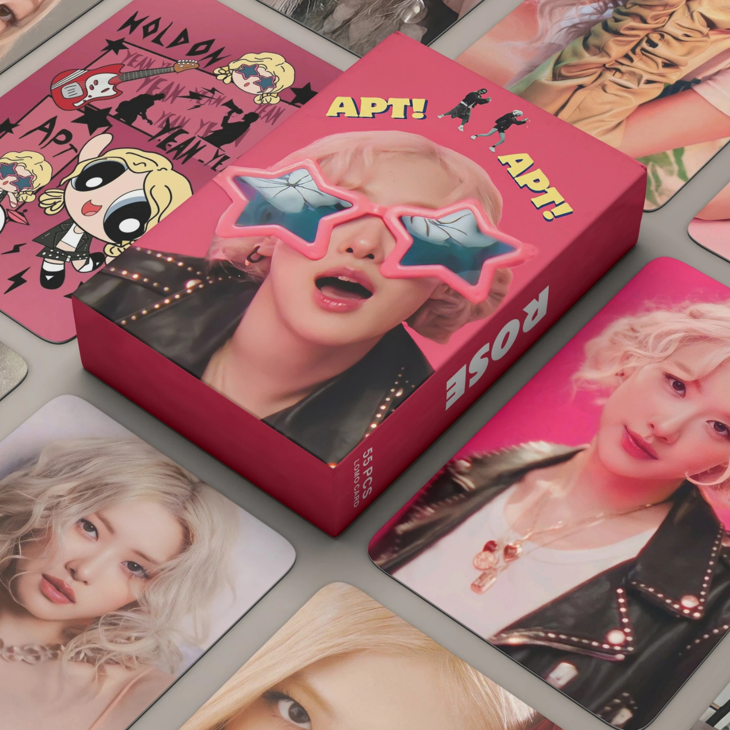 BLACKPINK  Rose '' APT ''  Çift Yön Baskılı Hologramlı Laser/Lomo Card Seti