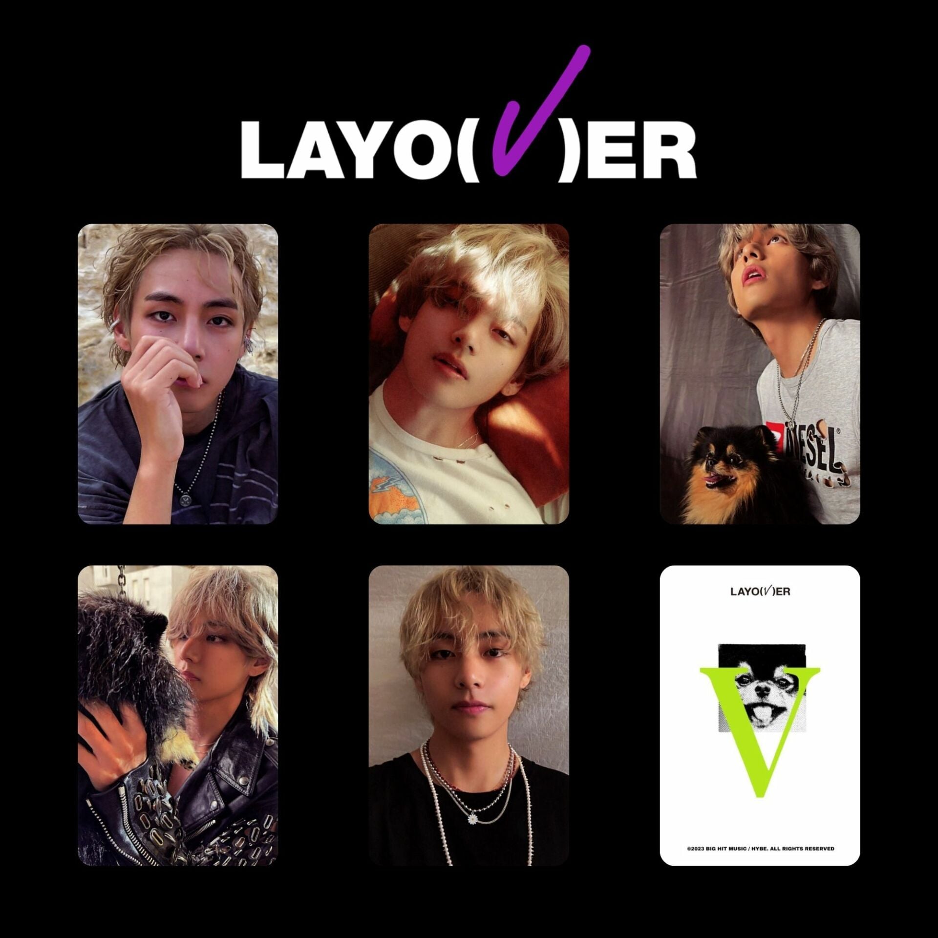 BTS V '' Layover '' Green PC Set