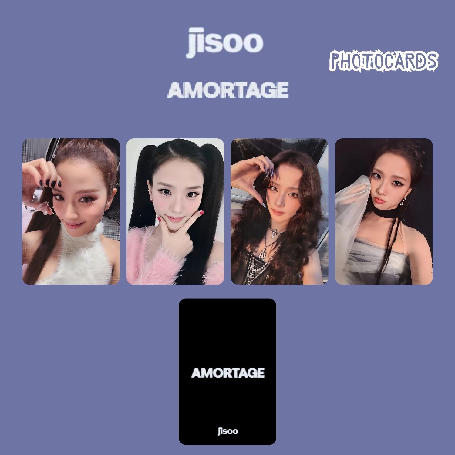 BLACKPINK Jisoo '' Amortage '' Photocards Set BLACK