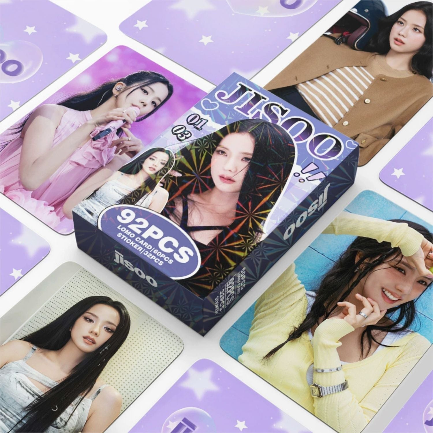 BLACKPINK Jisoo '' Amortage '' Çift Yön Baskılı Lomo Card Seti (60 Pcs)