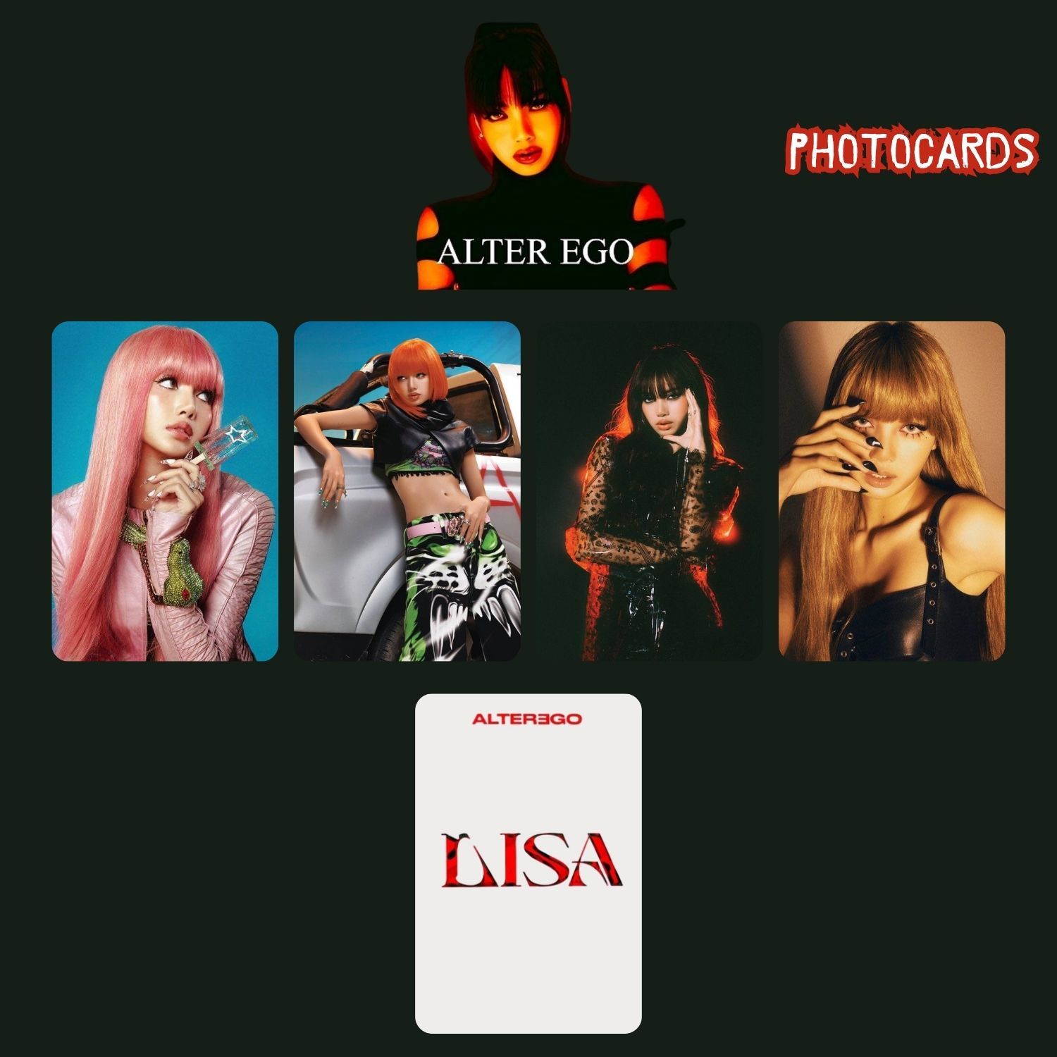 BLACKPINK Lisa '' Alter Ego '' Photocards Set