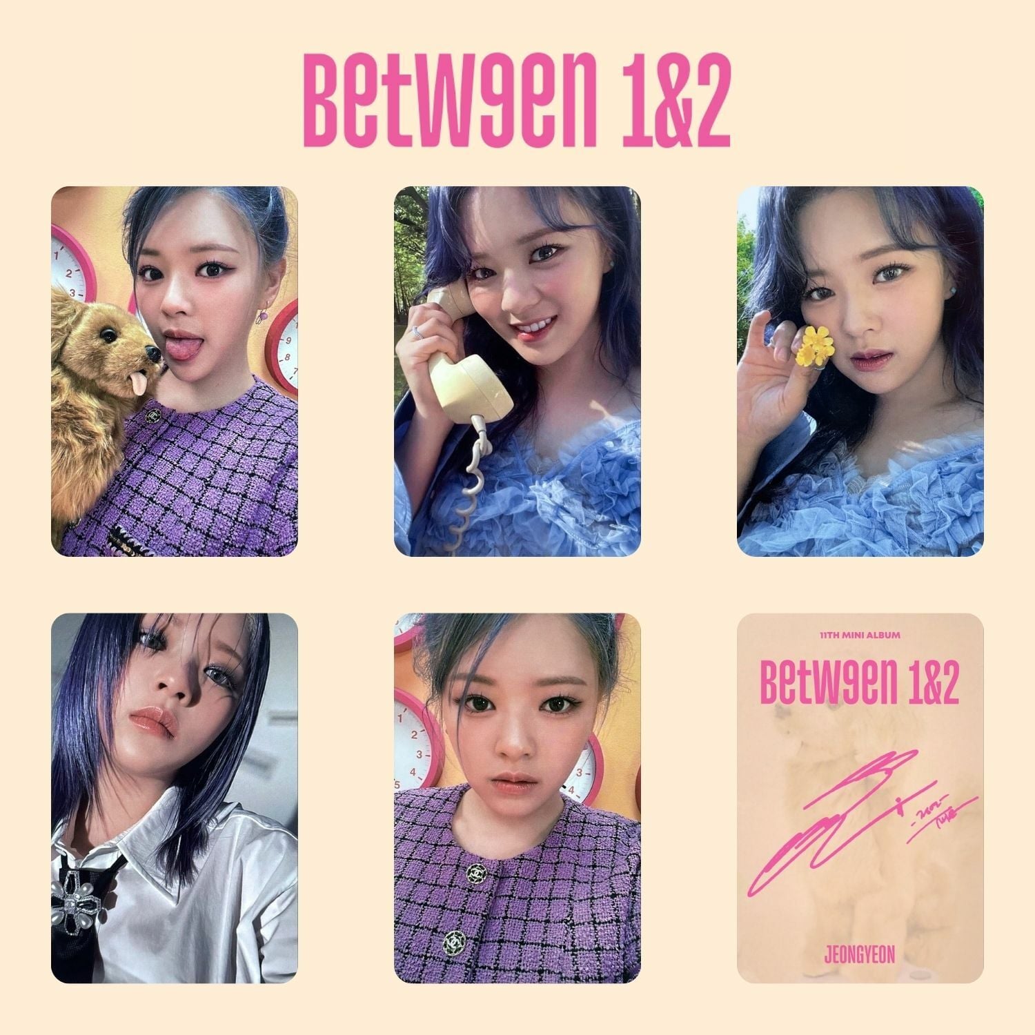 TWICE Jeongyeon '' Between 1&2 '' İmzalı Albüm Kart Seti
