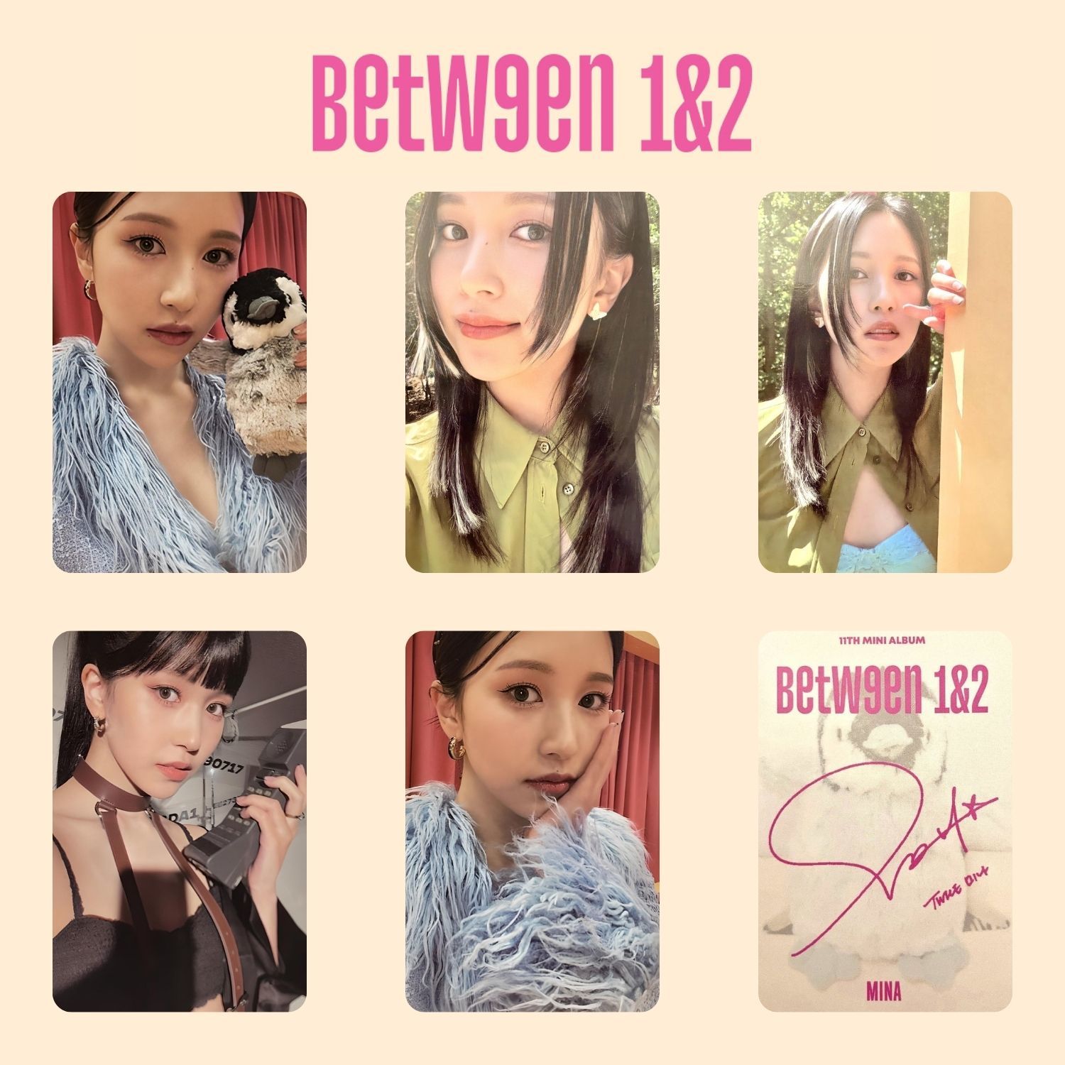 TWICE Mina '' Between 1&2 '' İmzalı Albüm Kart Seti