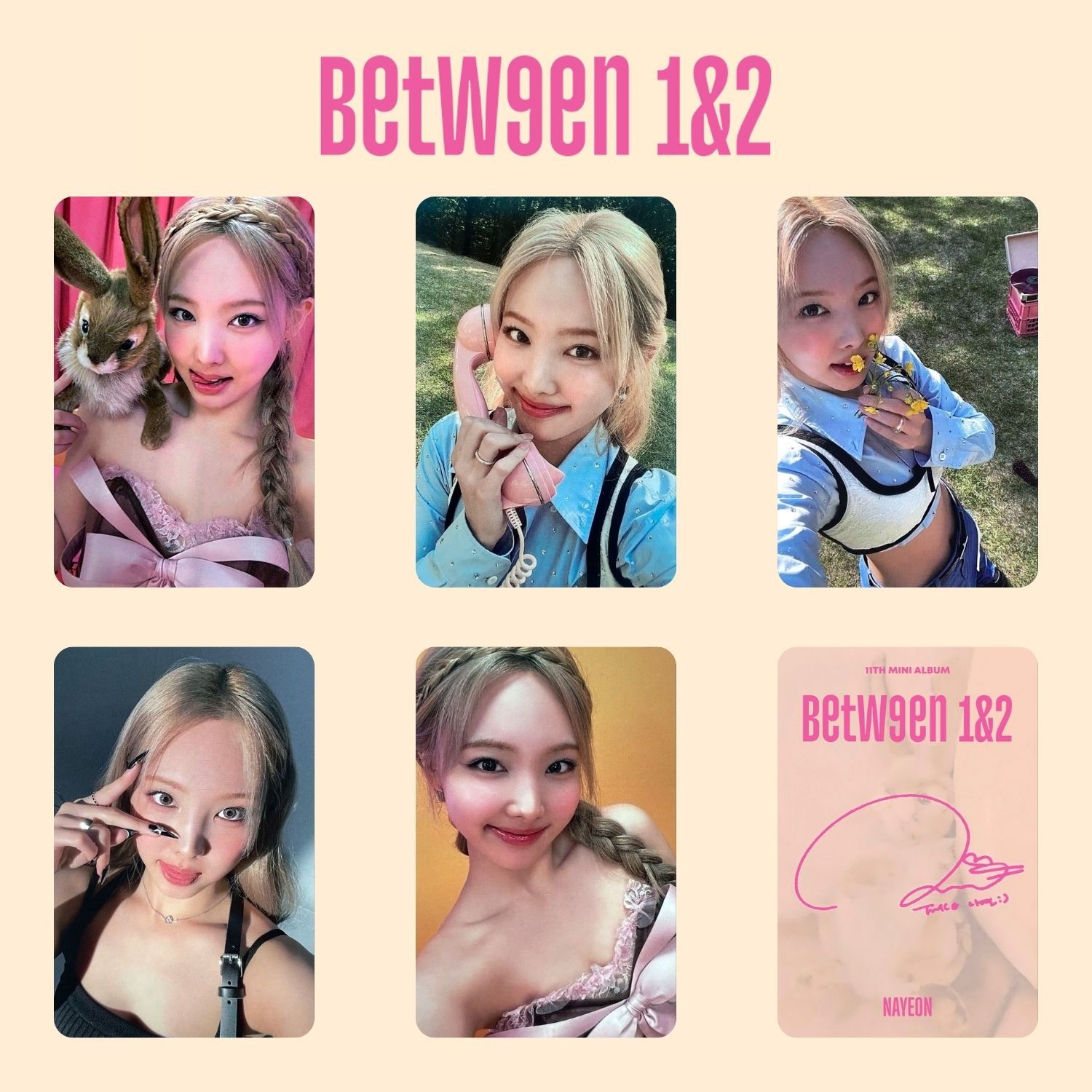 TWICE Nayeon '' Between 1&2 '' İmzalı Albüm Kart Seti