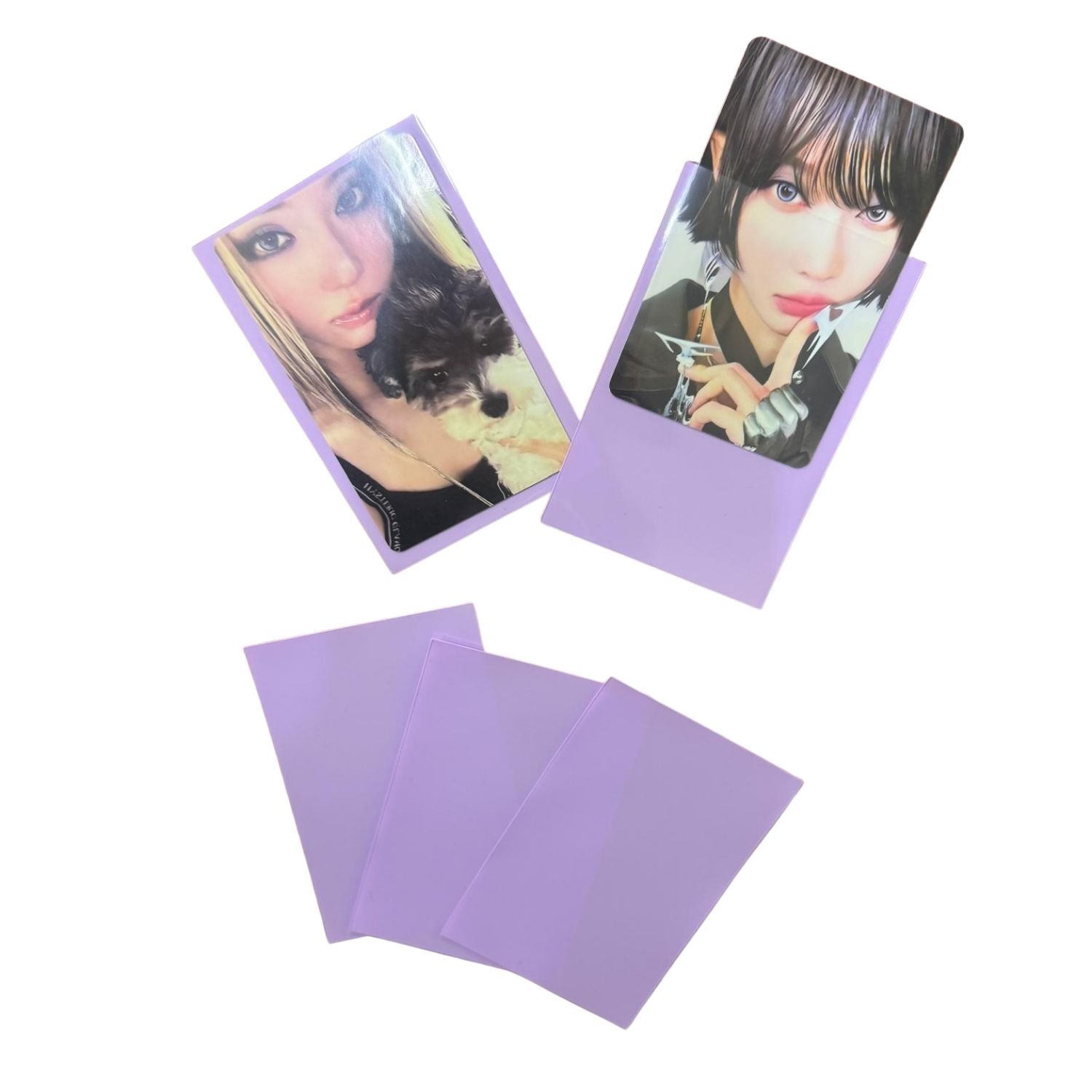 Renk Fonlu Desensiz Kart Koruyucu/Sleeve (5 Adet) Mor