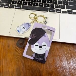 STRAY KIDS Bangchan '' Wolf Chan '' Sert Kapak Card Holder/Anahtarlık