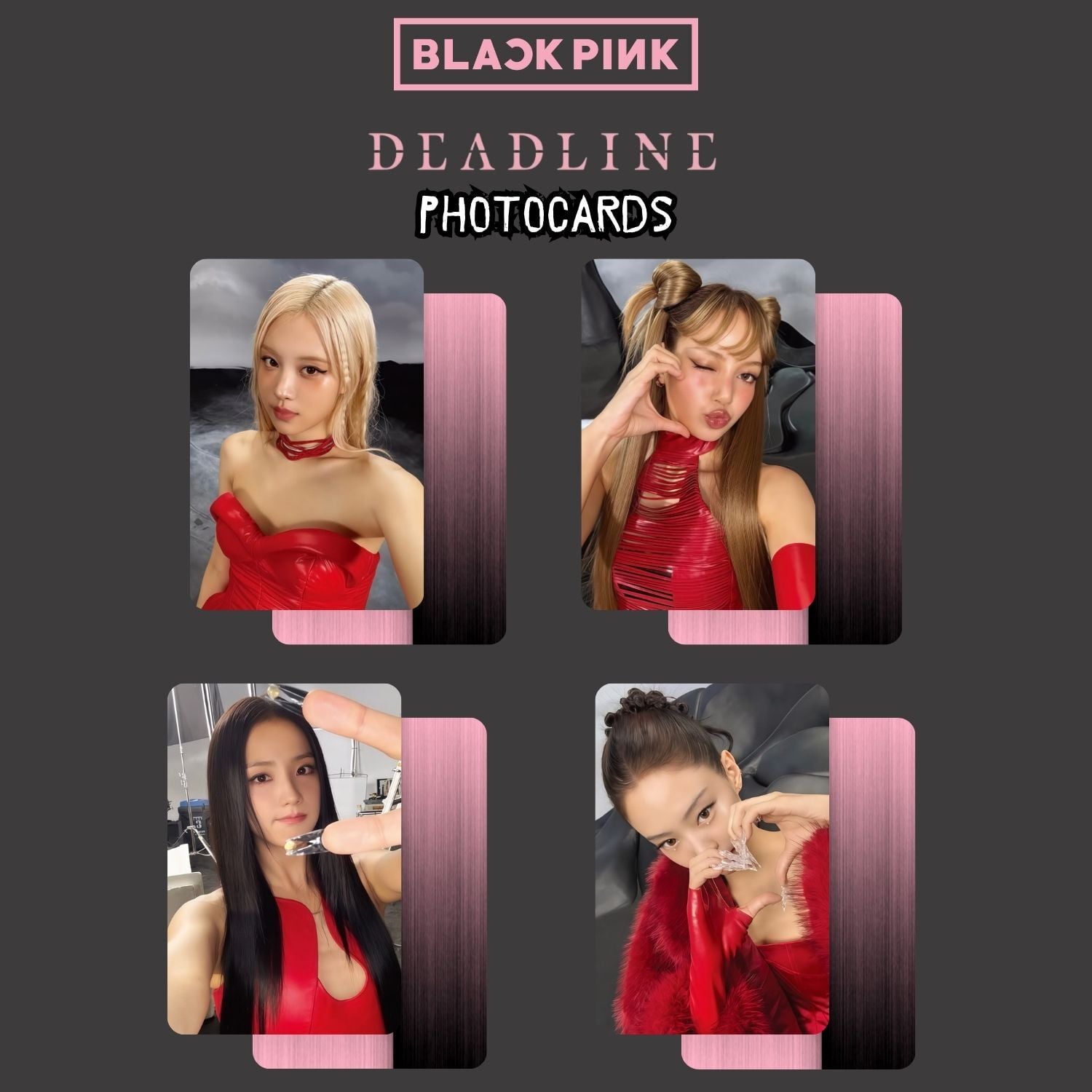 BLACKPINK '' Deadline '' Black Ver. Photocards Set