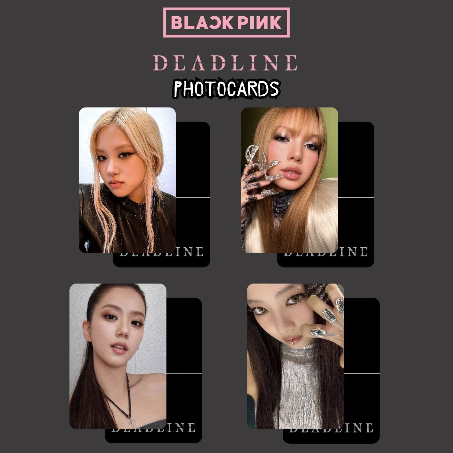 BLACKPINK '' Deadline '' Gray Ver. Photocards Set