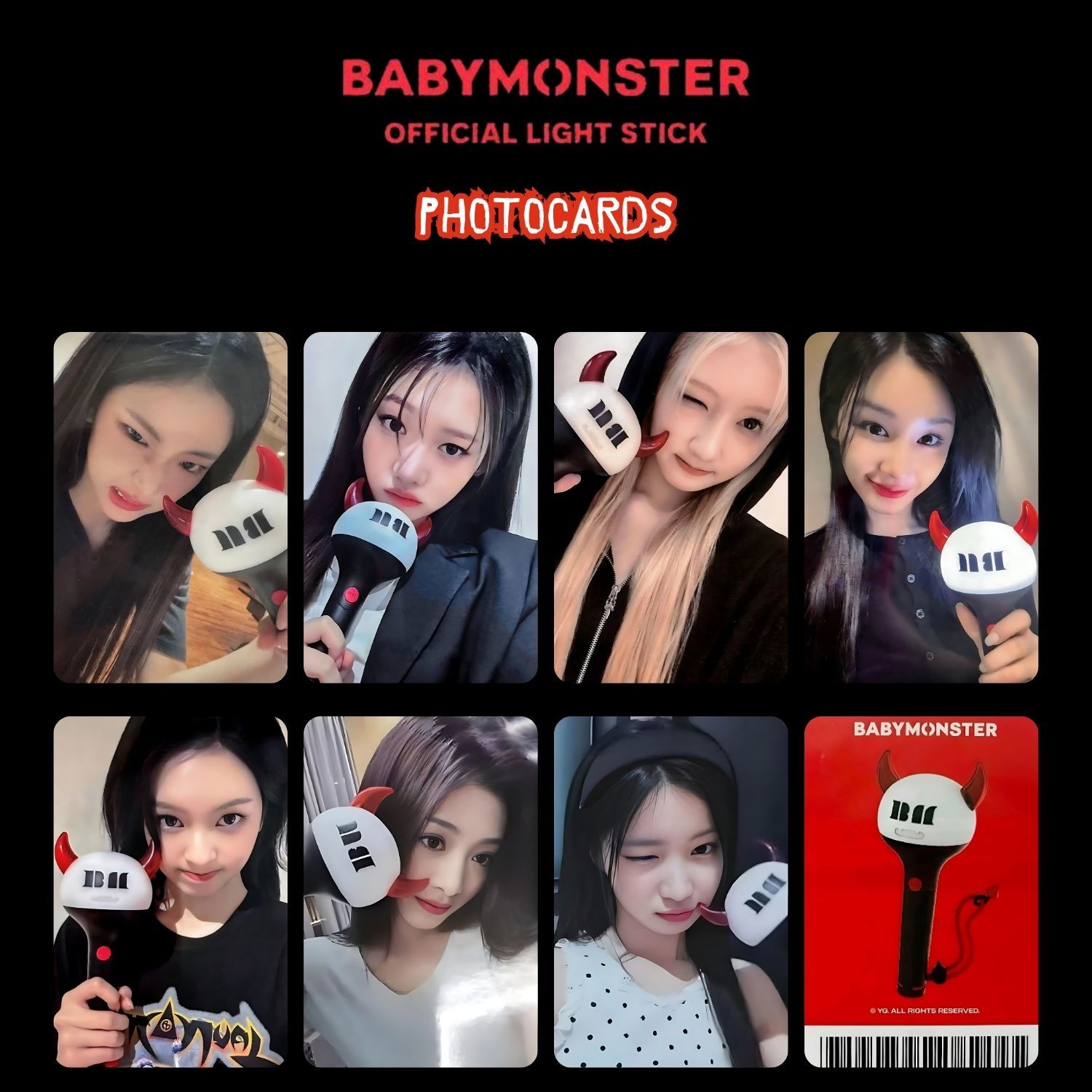 BABYMONSTER '' Lightstick '' Photocards Set