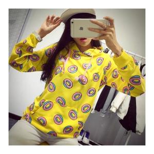 Donutlu Kapüşonlu Sweatshirt
