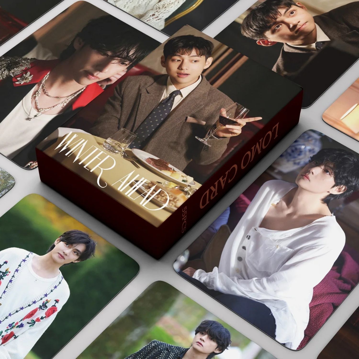 BTS V '' Winter Ahead '' Çift Yön Baskılı Lomo Card Seti