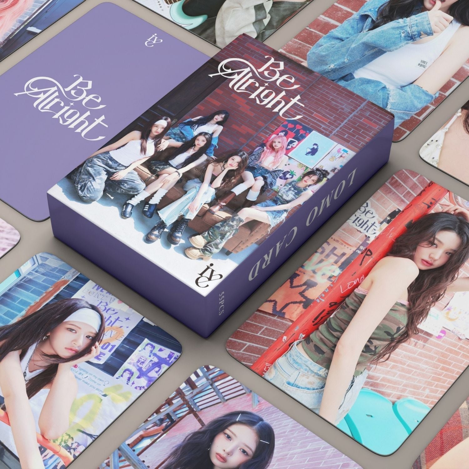 IVE '' Be Alright '' Çift Yön Baskılı Hologramlı Lomo Card Seti (55 Pcs)