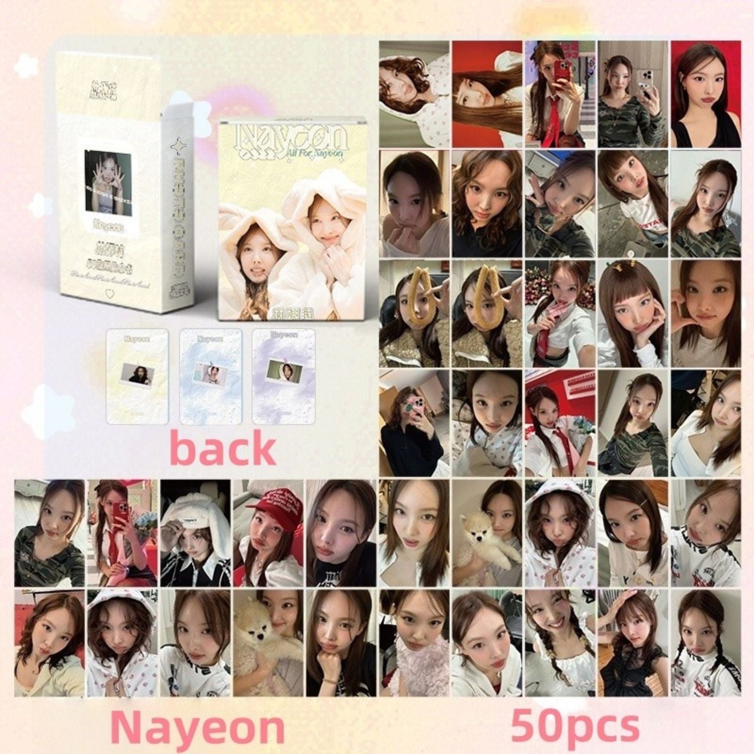 TWICE NAYEON '' All for Nayeon '' Çift Yön Baskılı Lomo Card Seti (50 Pcs)
