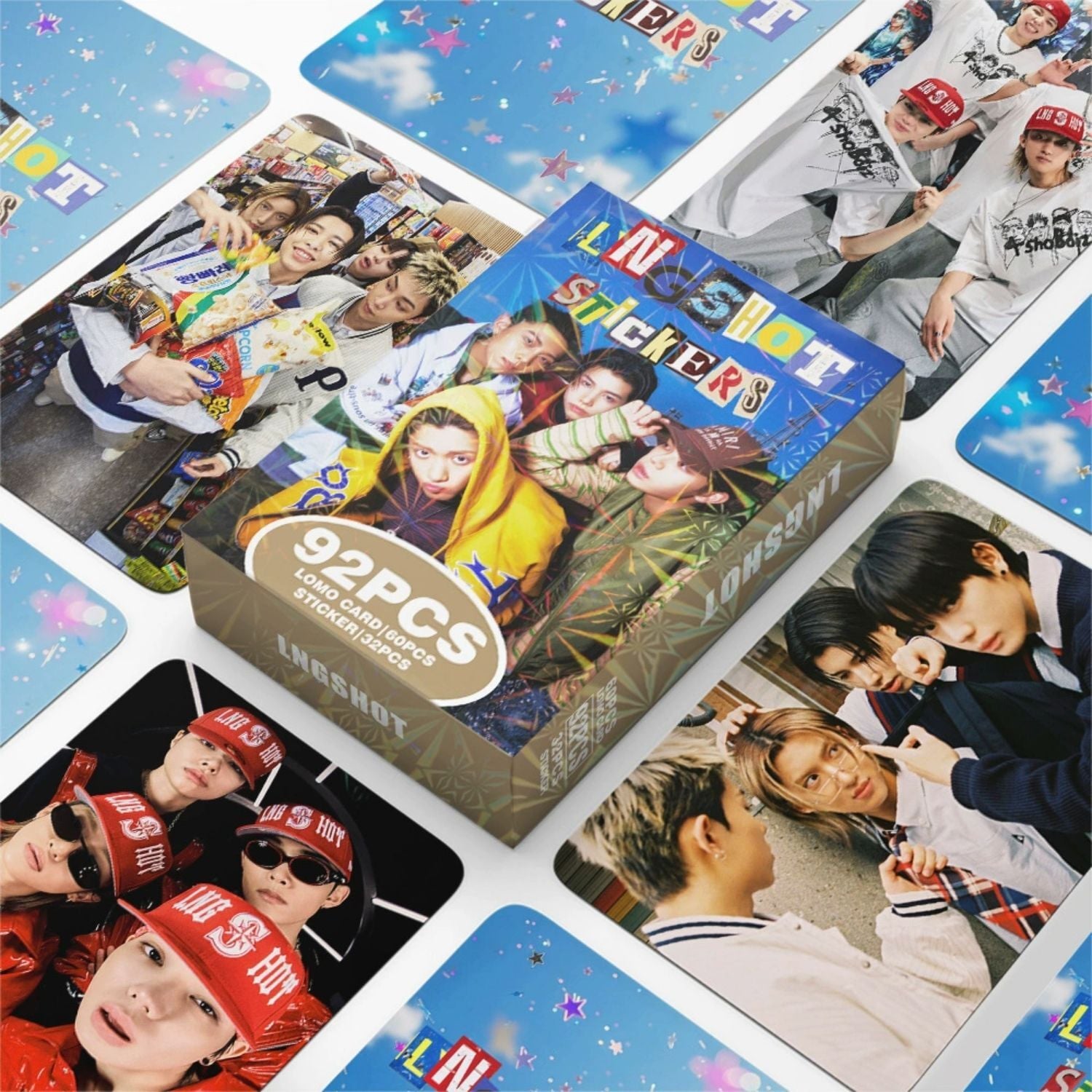 LNGSHOT '' Stickers '' Çift Yön Baskılı Lomo Card Seti (60 Pcs)