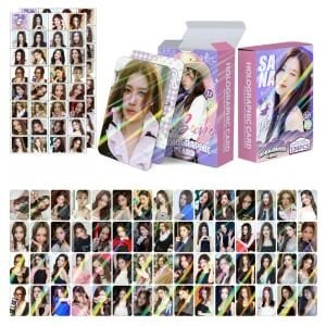 TWICE '' Sana '' Çift Yön Baskılı Hologramlı Lomo Card Seti (60 Pcs)