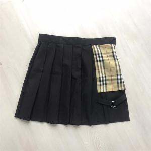 Kemer Ve Bej Ekose Detaylı Siyah Pileli Etek 36 Beden