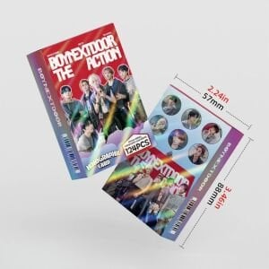 BOYNEXTDOOR '' The Action '' Çift Yön Baskılı Hologramlı Lomo Card Seti (60 Pcs)