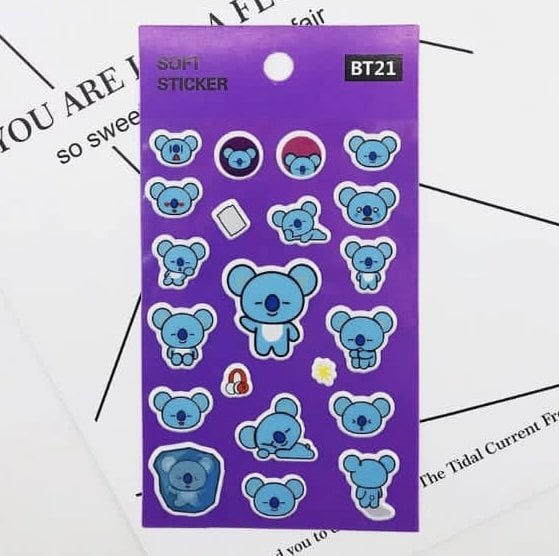 BT2 BT21 Üye Sticker (3D) KOYA