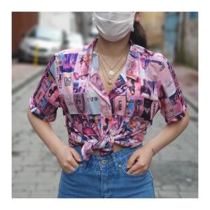 BLACKPINK Albüm Kolaj Desen Gömlek