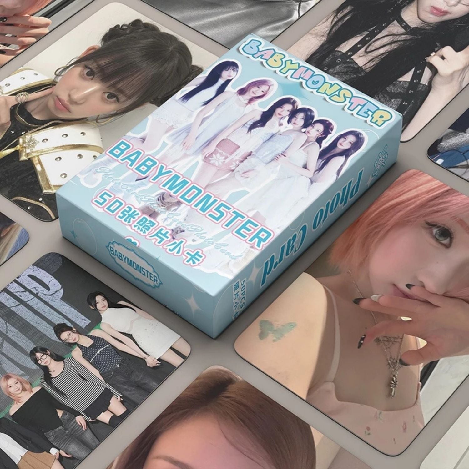 BABYMONSTER Çift Yön Baskılı Hologramlı / Lomo Card Seti (50 Pcs)