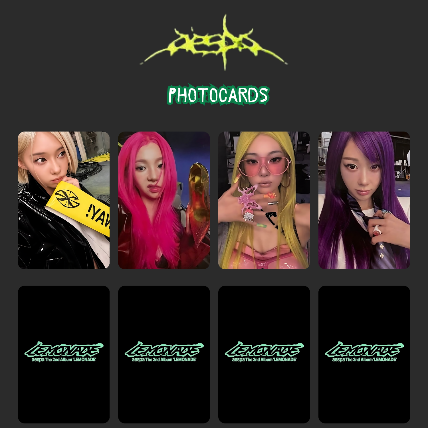 AESPA '' Lemonade '' Lemonade Ver. Photocards Set