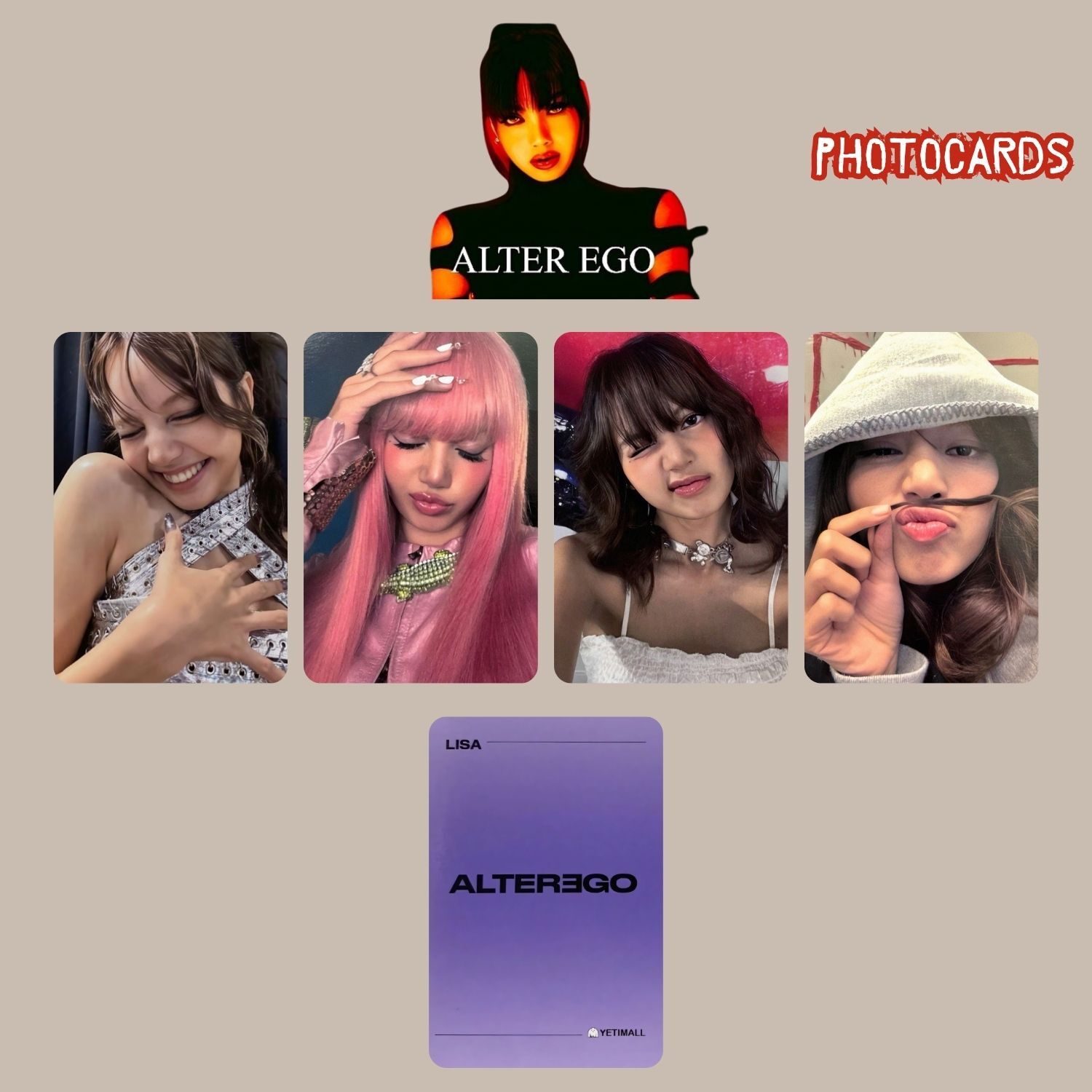 BLACKPINK Lisa '' Alter Ego '' Photocards POB 3