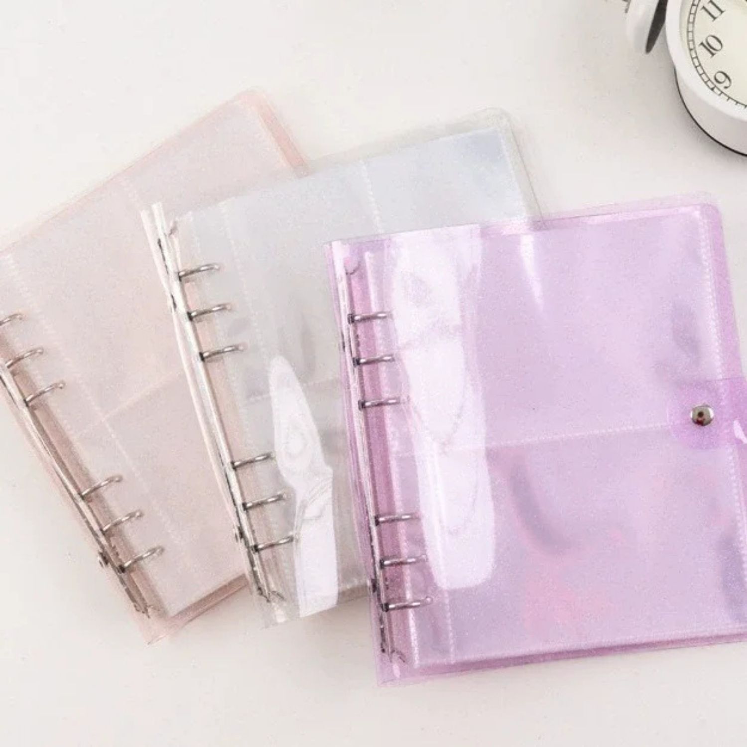 Yumuşak Kapaklı Şeffaf Simli A5 Binder Dosyası