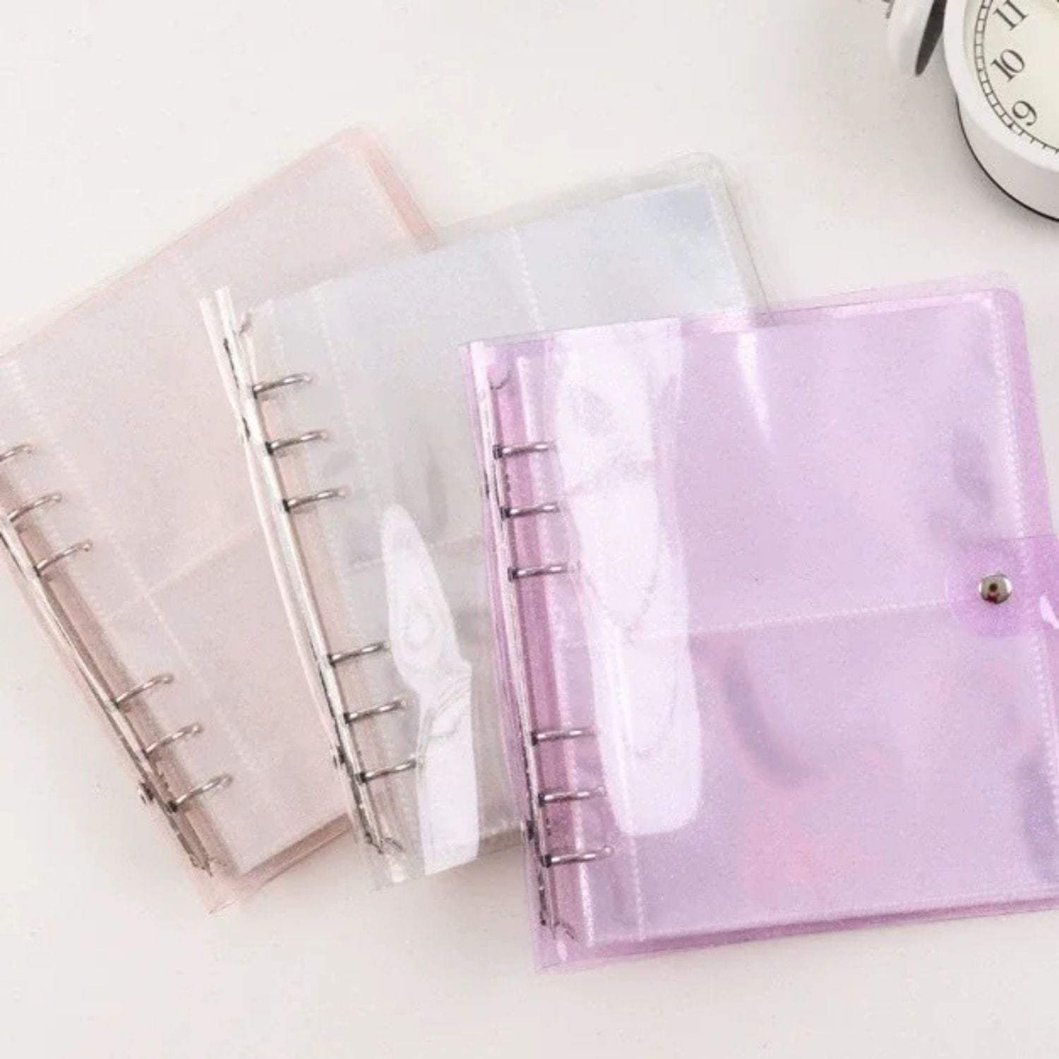 Yumuşak Kapaklı Şeffaf Simli A5 Binder Dosyası
