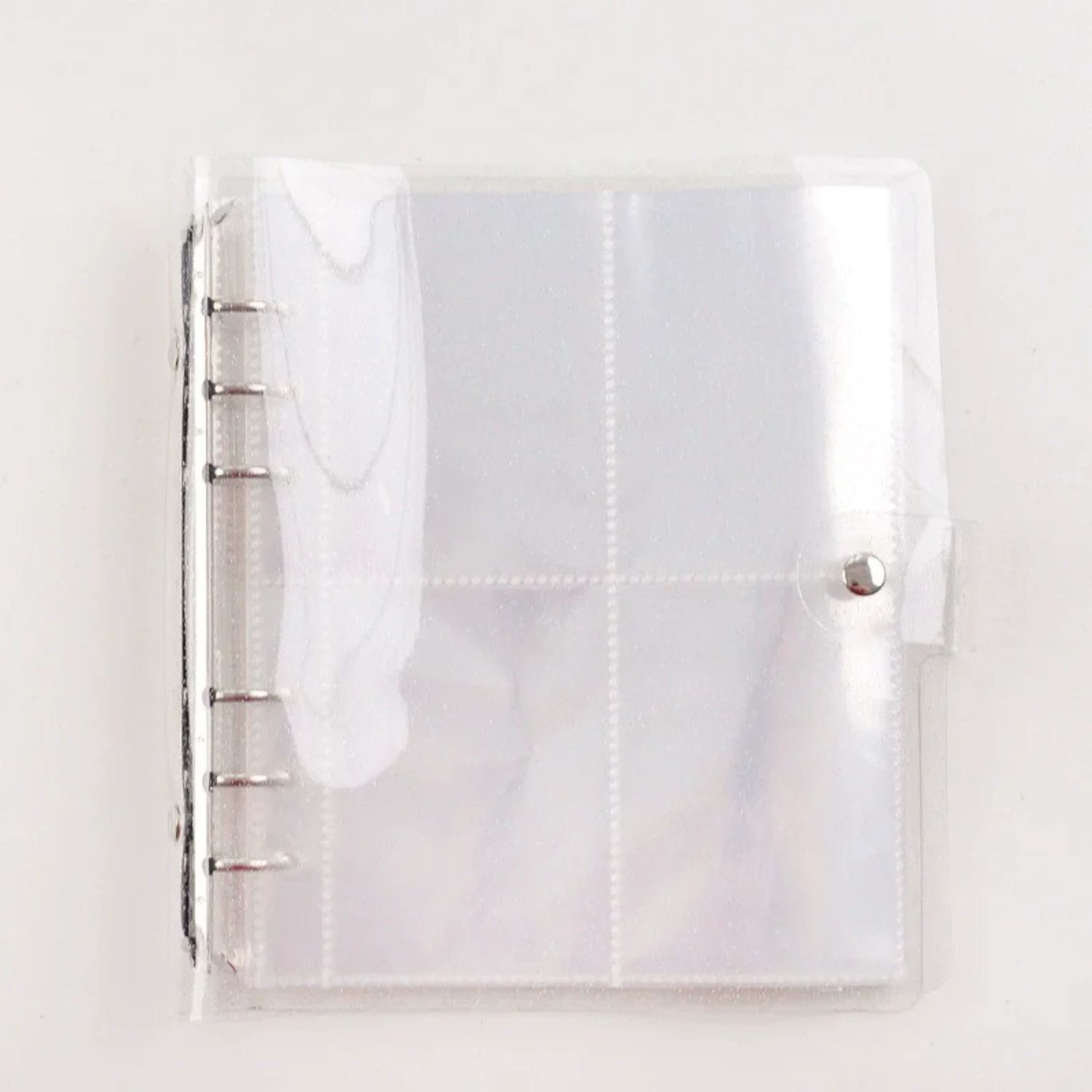 Yumuşak Kapaklı Şeffaf Simli A5 Binder Dosyası Beyaz