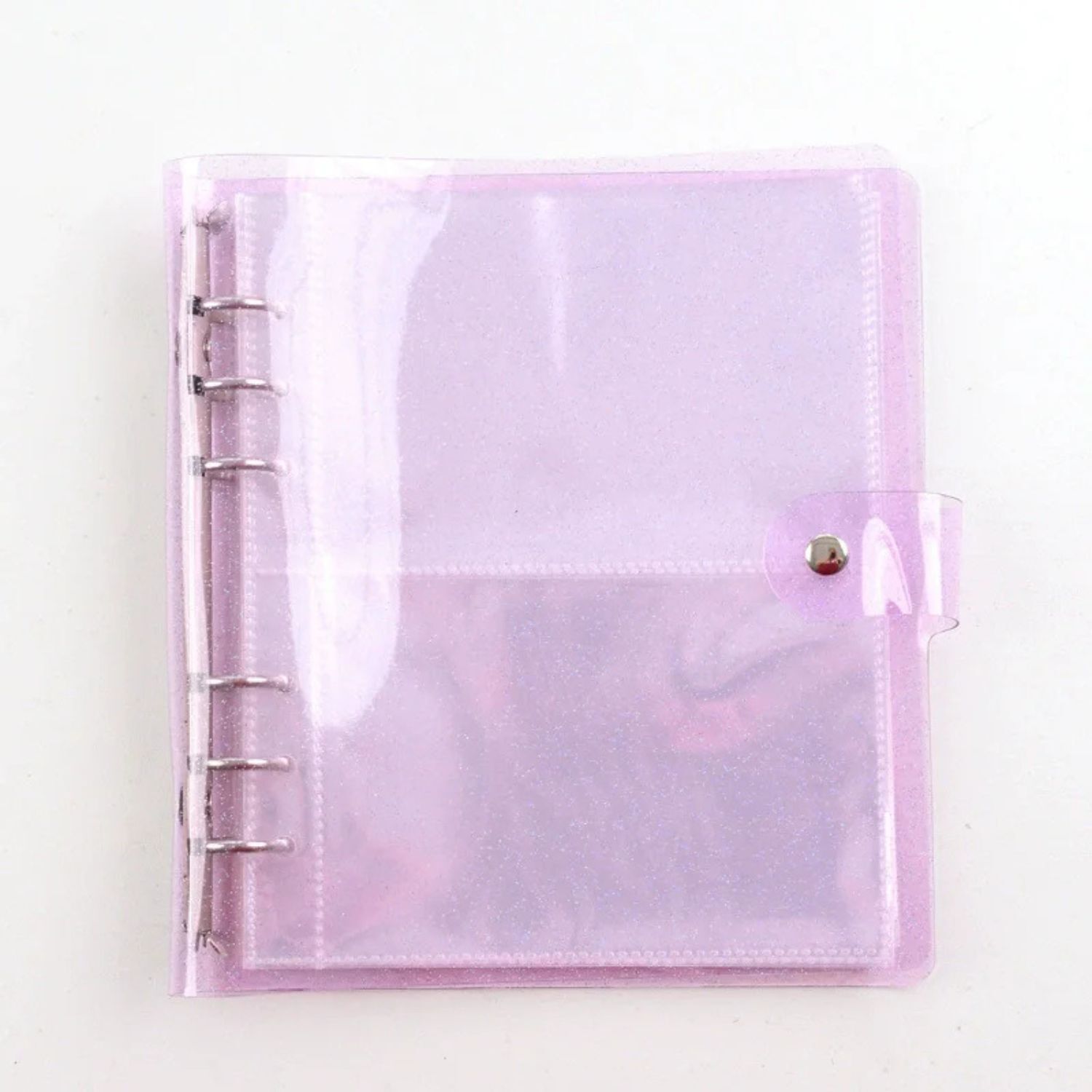 Yumuşak Kapaklı Şeffaf Simli A5 Binder Dosyası Mor