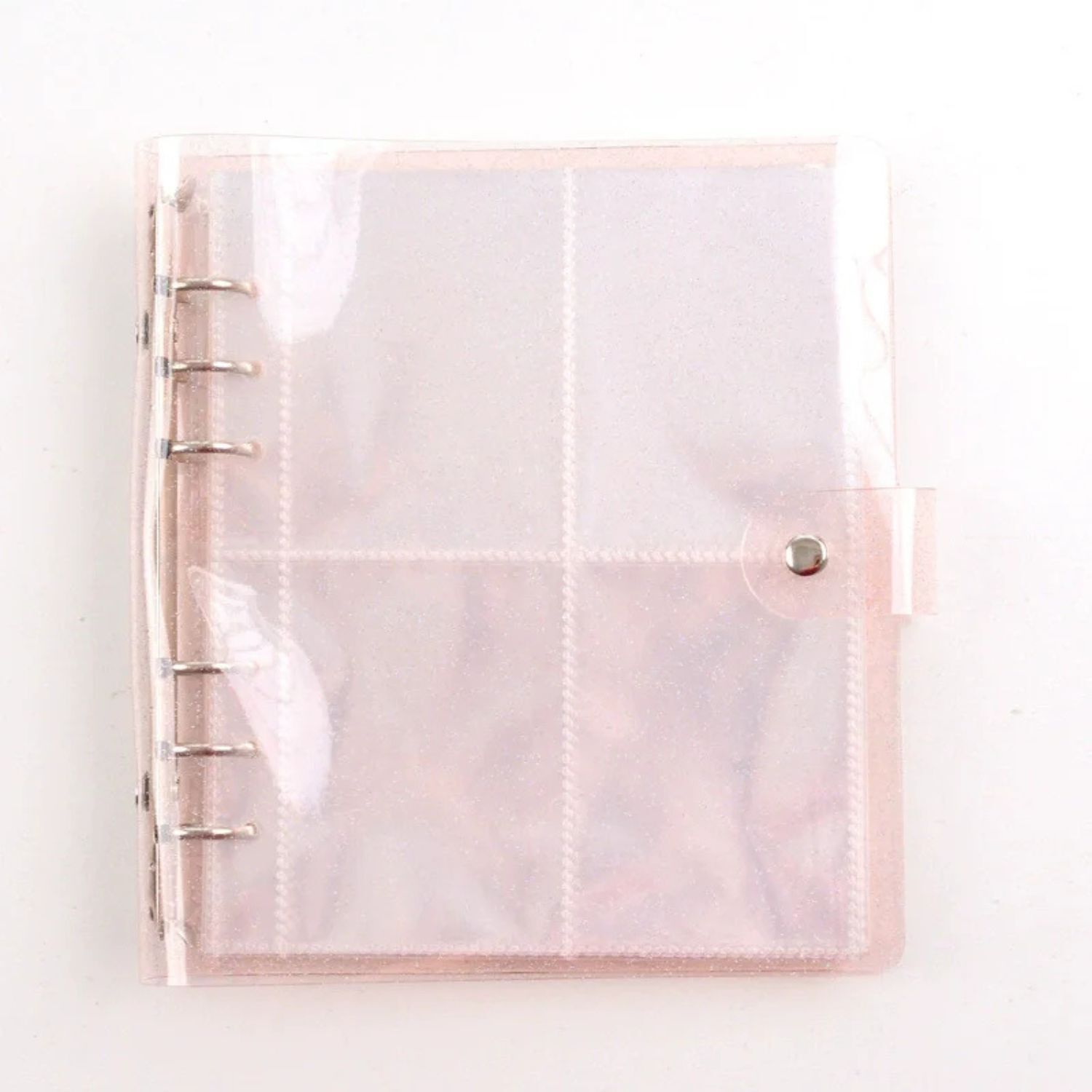 Yumuşak Kapaklı Şeffaf Simli A5 Binder Dosyası Pembe