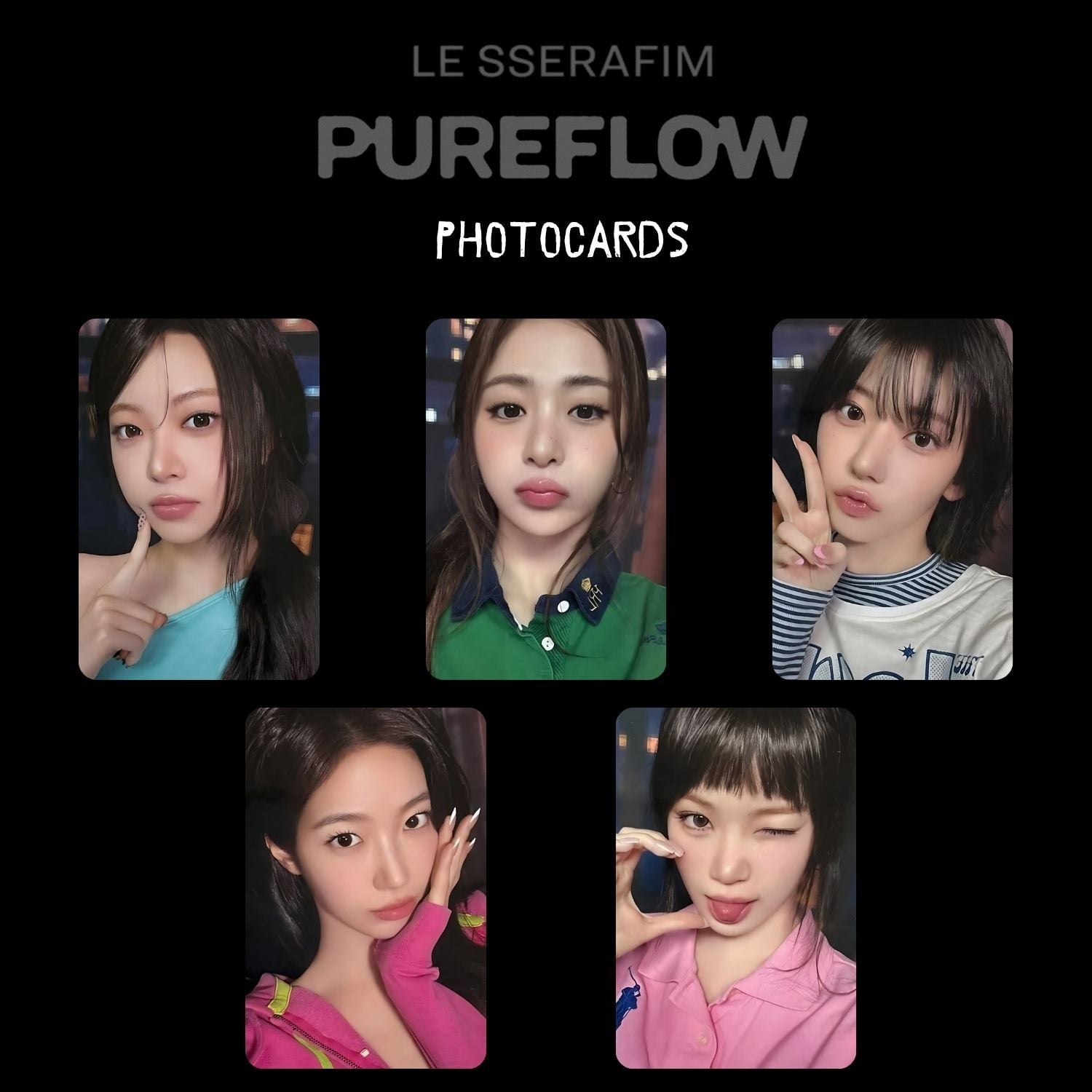 LE SSERAFIM '' Pureflow '' Photocards Set POB 1