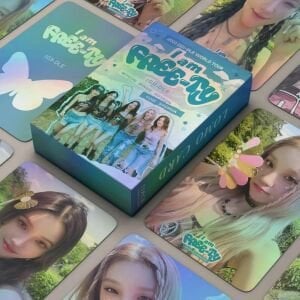 (G)I-DLE '' I am Free-Ty ''  Çift Yön Baskılı Hologramlı Laser/Lomo Card Seti