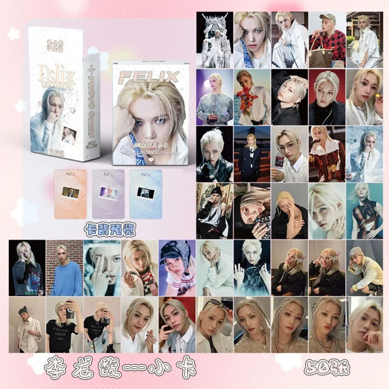 STRAY KIDS '' Felix '' Çift Yön Baskılı Hologramlı/Lomo Card Seti