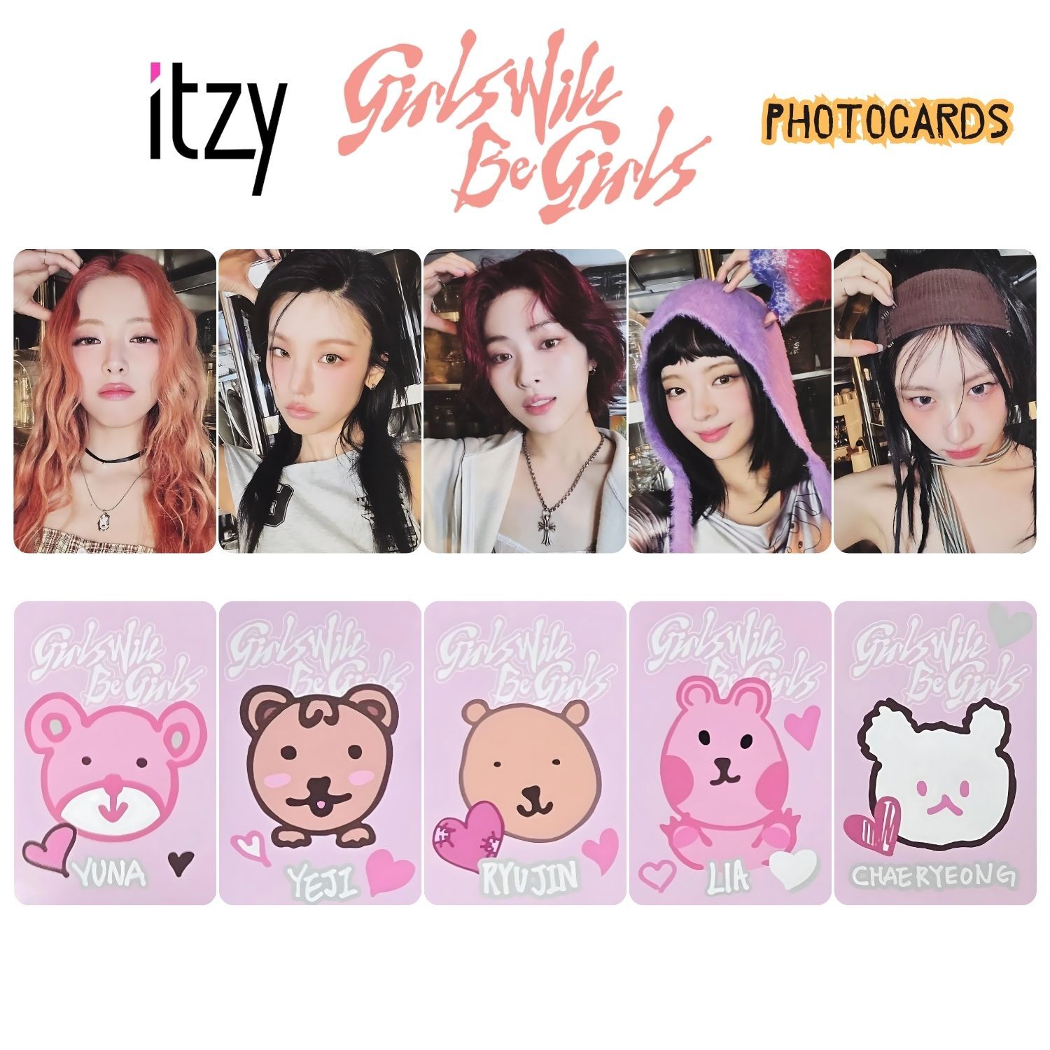 ITZY '' Girls Will Be Girls '' Trading Card Photocards