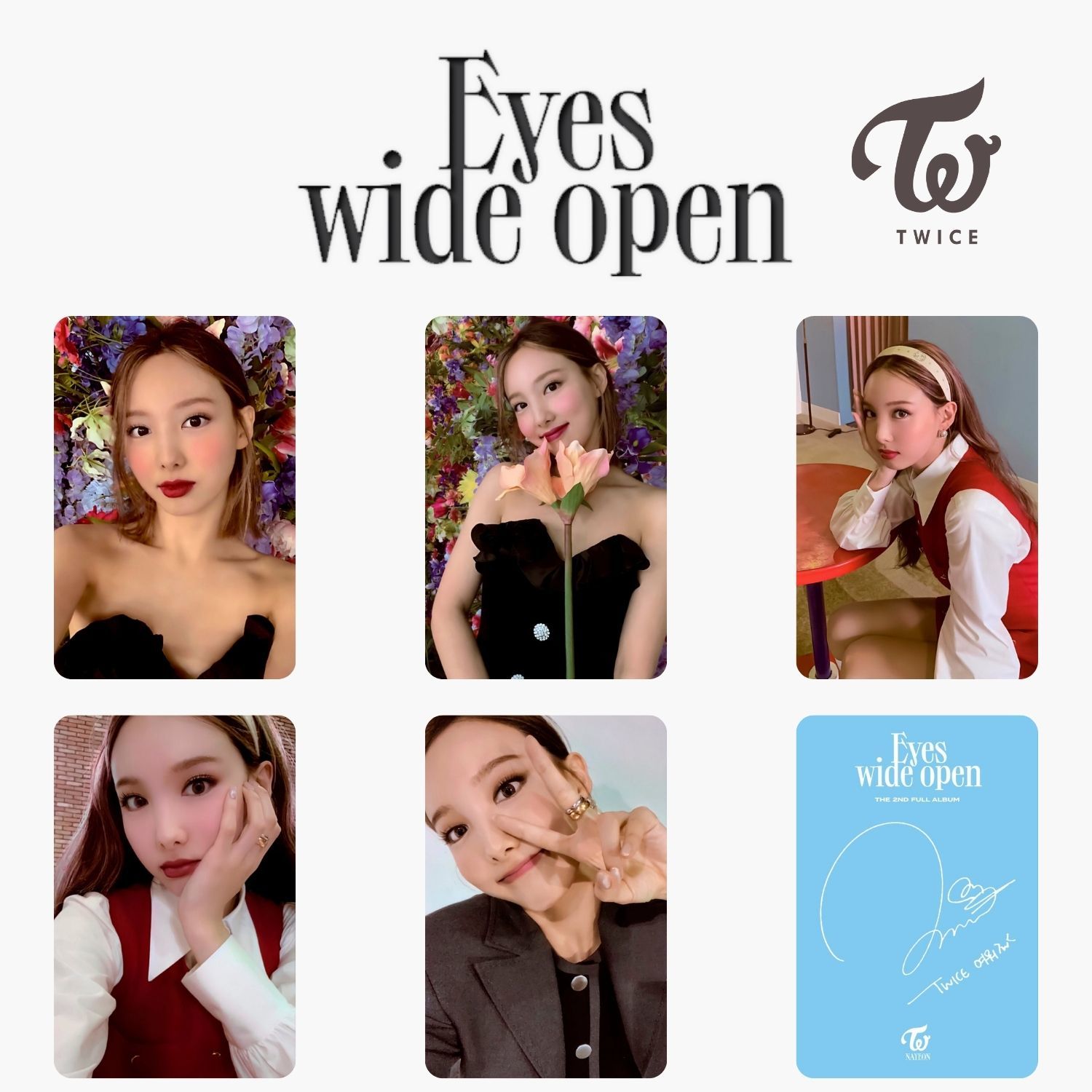 TWICE Nayeon '' Eyes wide Open '' Album Kart Seti
