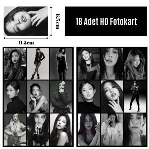 BLACKPINK  Jennie '' Black and White '' Fotokart Seti