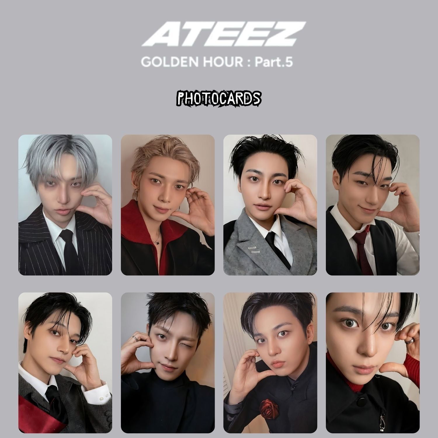 ATEEZ '' Golden Hour Pt.5 '' Diary Ver. Photocards Set