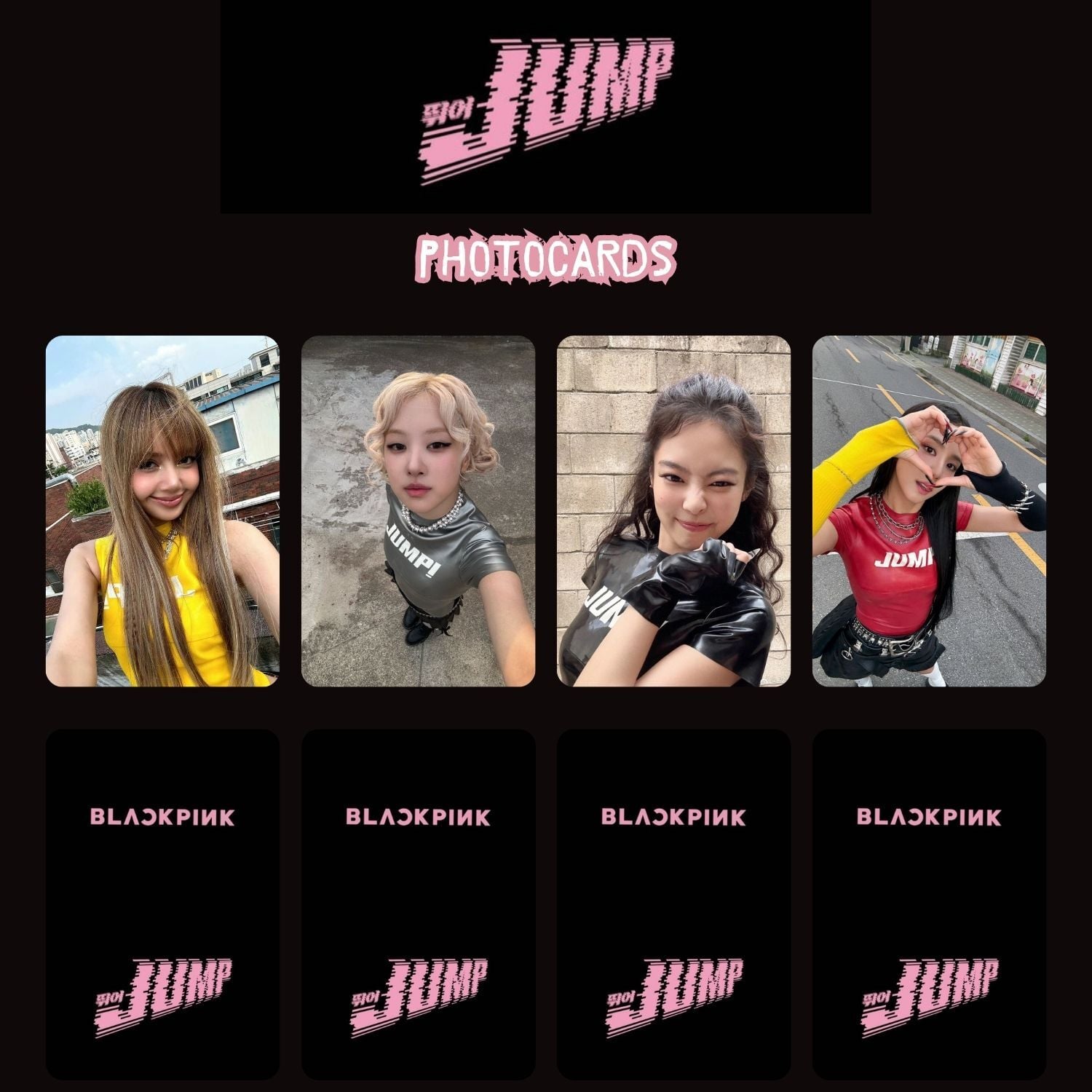 BLACKPINK '' Jump '' Photocards Set BLACKPINK '' Jump '' Photocards Set