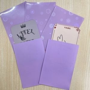 Mor Fonlu Daire Desenli Kart Koruyucu (5 Adet)