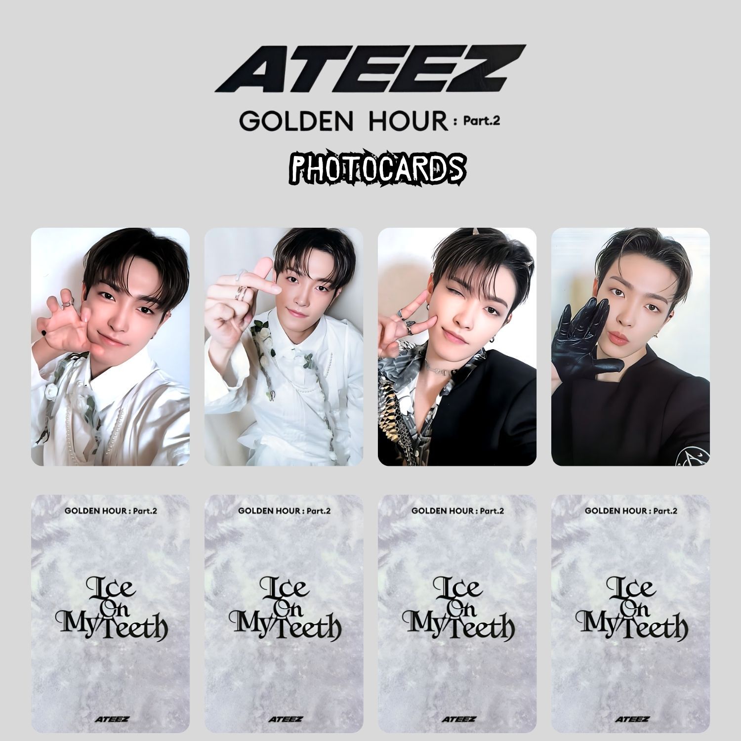 ATEEZ Hongjoong '' Golden Hour : Pt2 '' Photocards Set