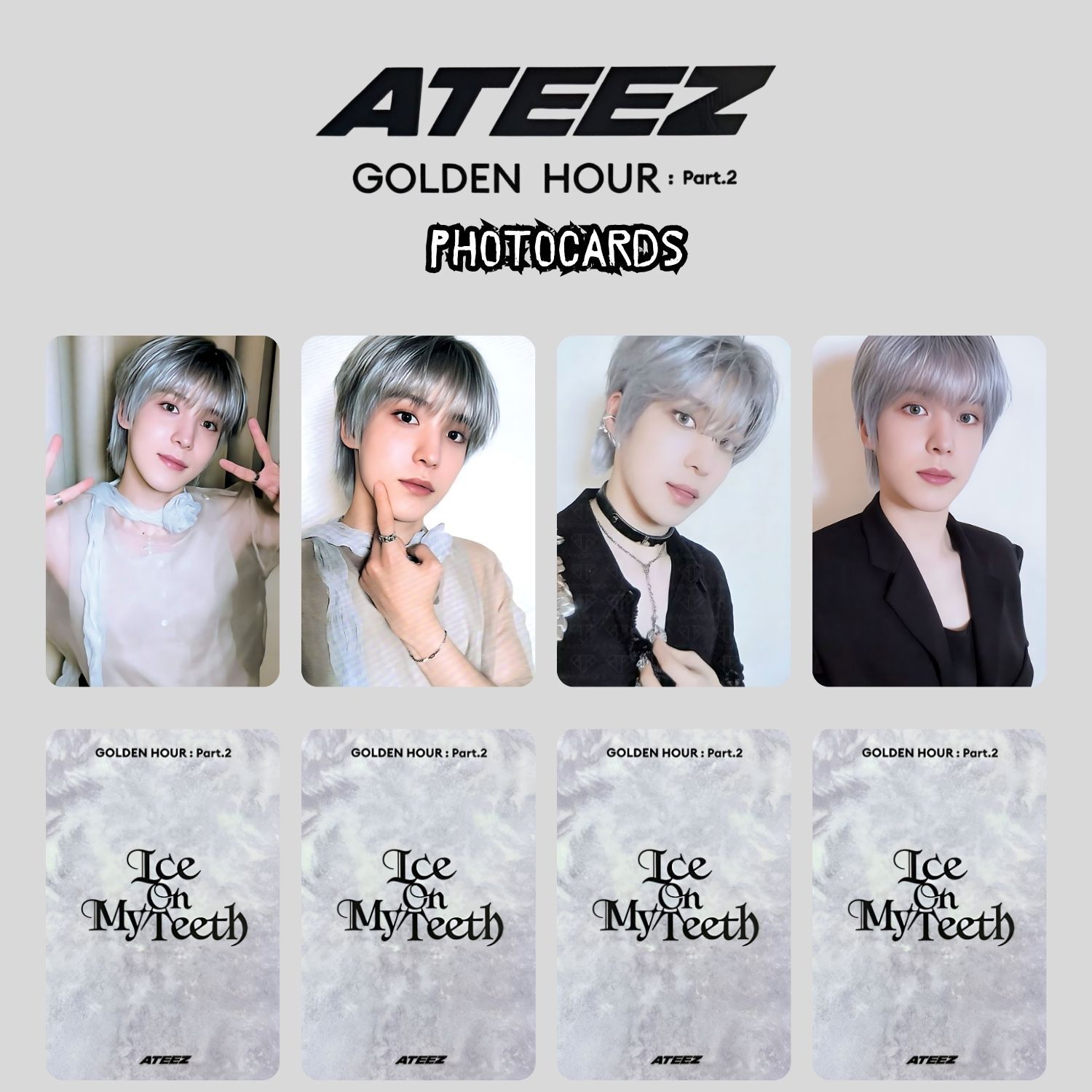 ATEEZ Yunho '' Golden Hour : Pt2 '' Photocards Set