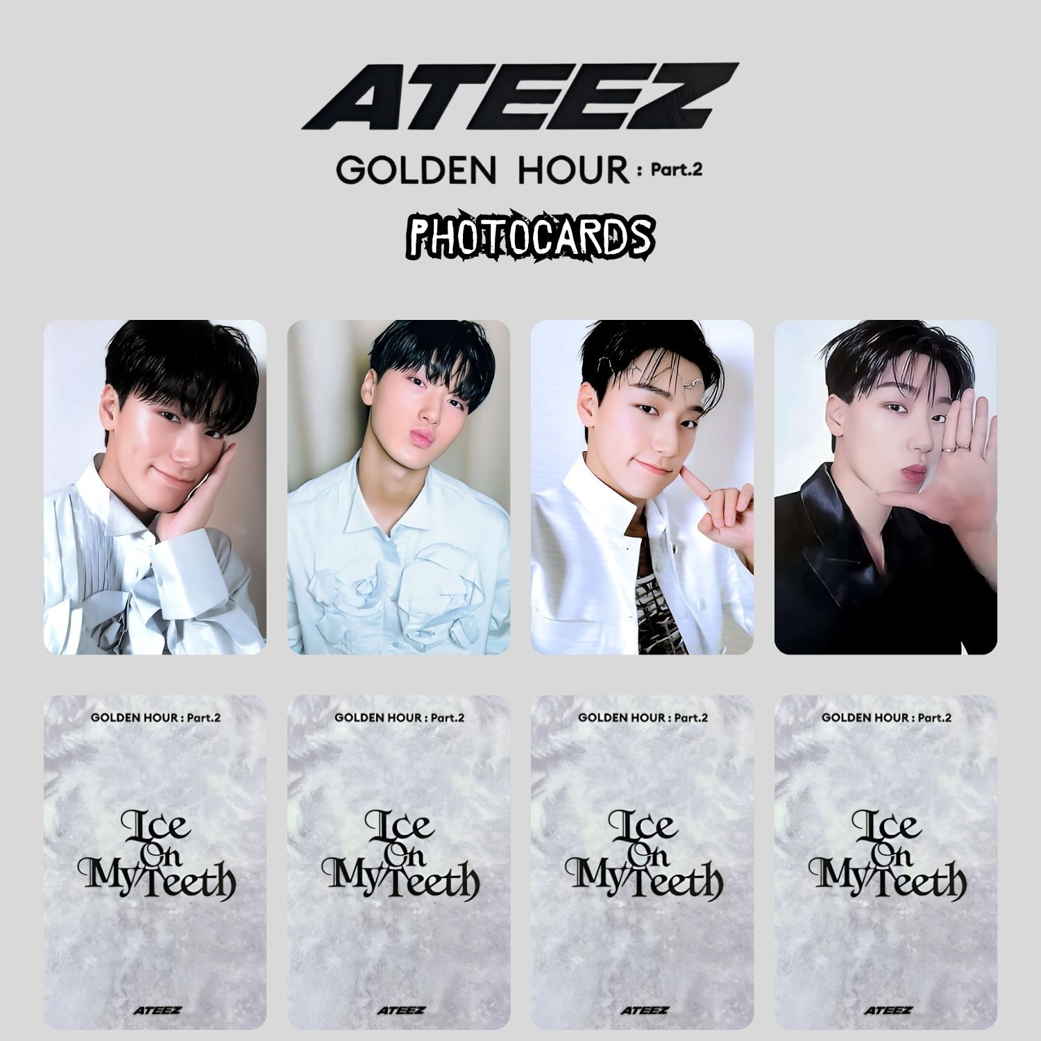 ATEEZ San '' Golden Hour : Pt2 '' Photocards Set