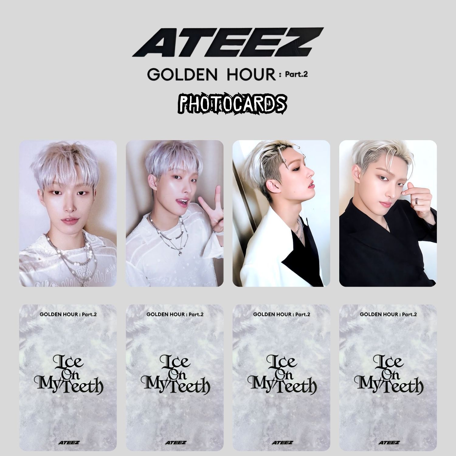 ATEEZ Mingi '' Golden Hour : Pt2 '' Photocards Set