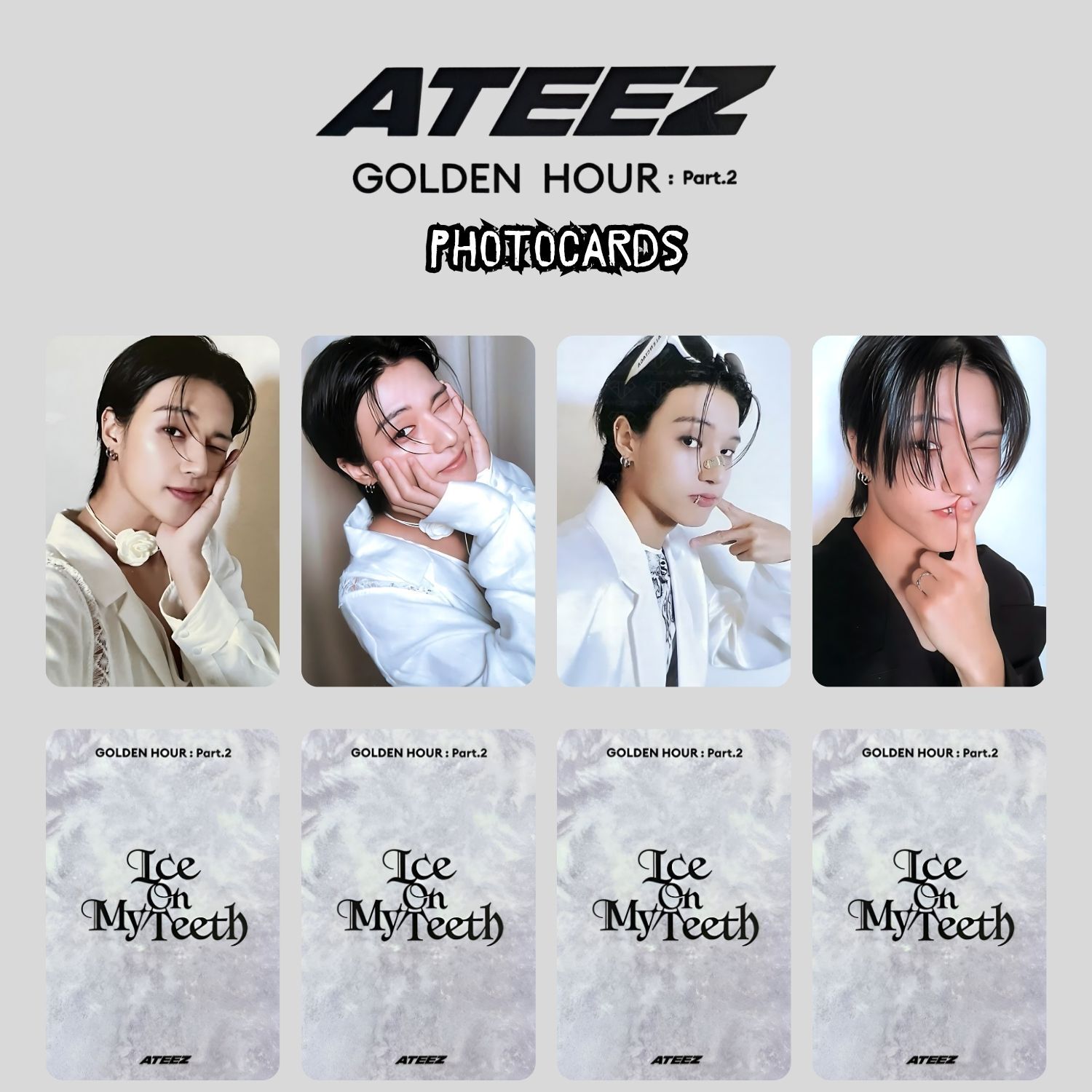ATEEZ Wooyoung '' Golden Hour : Pt2 '' Photocards Set