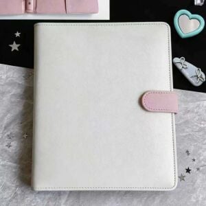 Macaron Beyaz Pembe A5 Binder Dosyası
