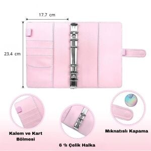 Macaron Gümüş Hologramlı A5 Binder Dosyası