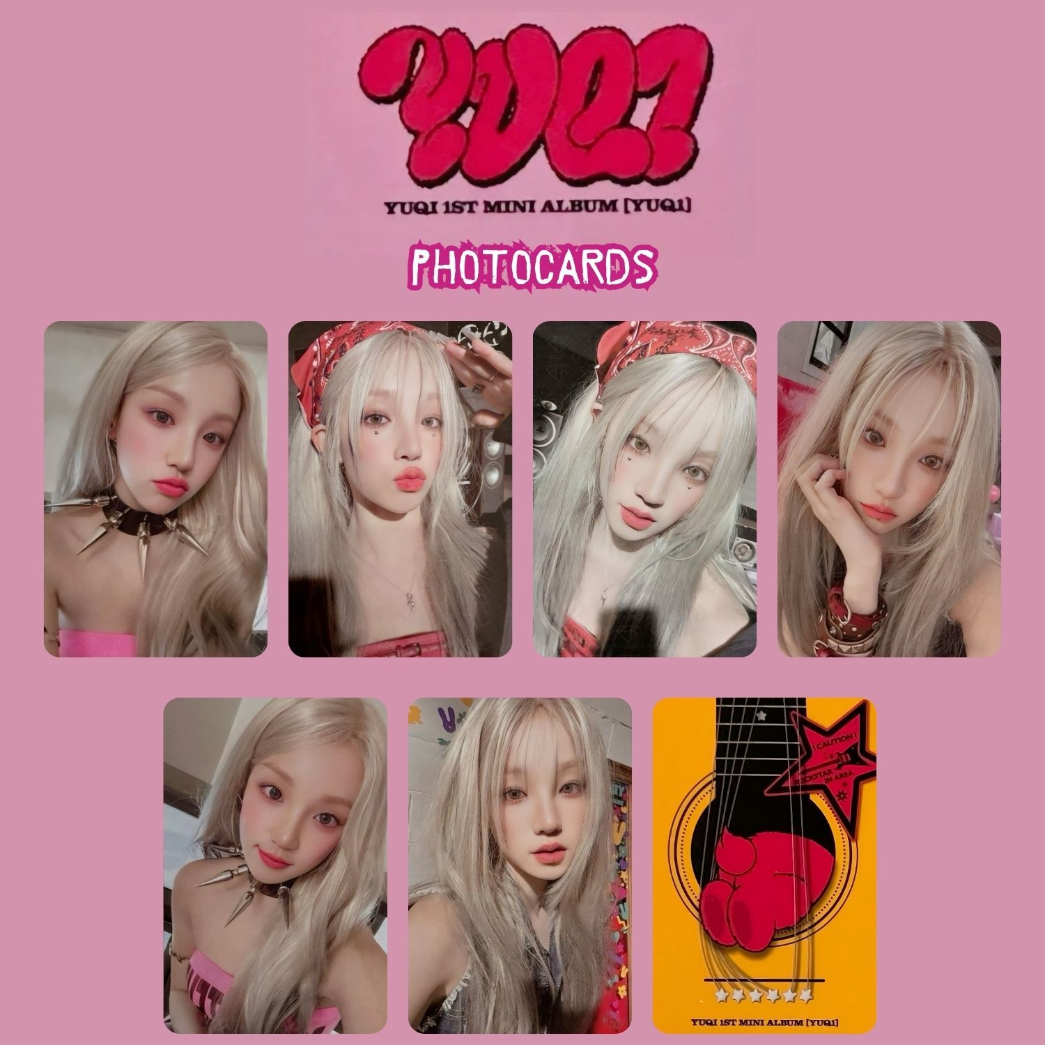 ウギ トレカ (G)I-DLE YUQI サノク G)I-DLE YUQI '' Yuq1 1st Mini Album'' Star Ver. Photocards Set