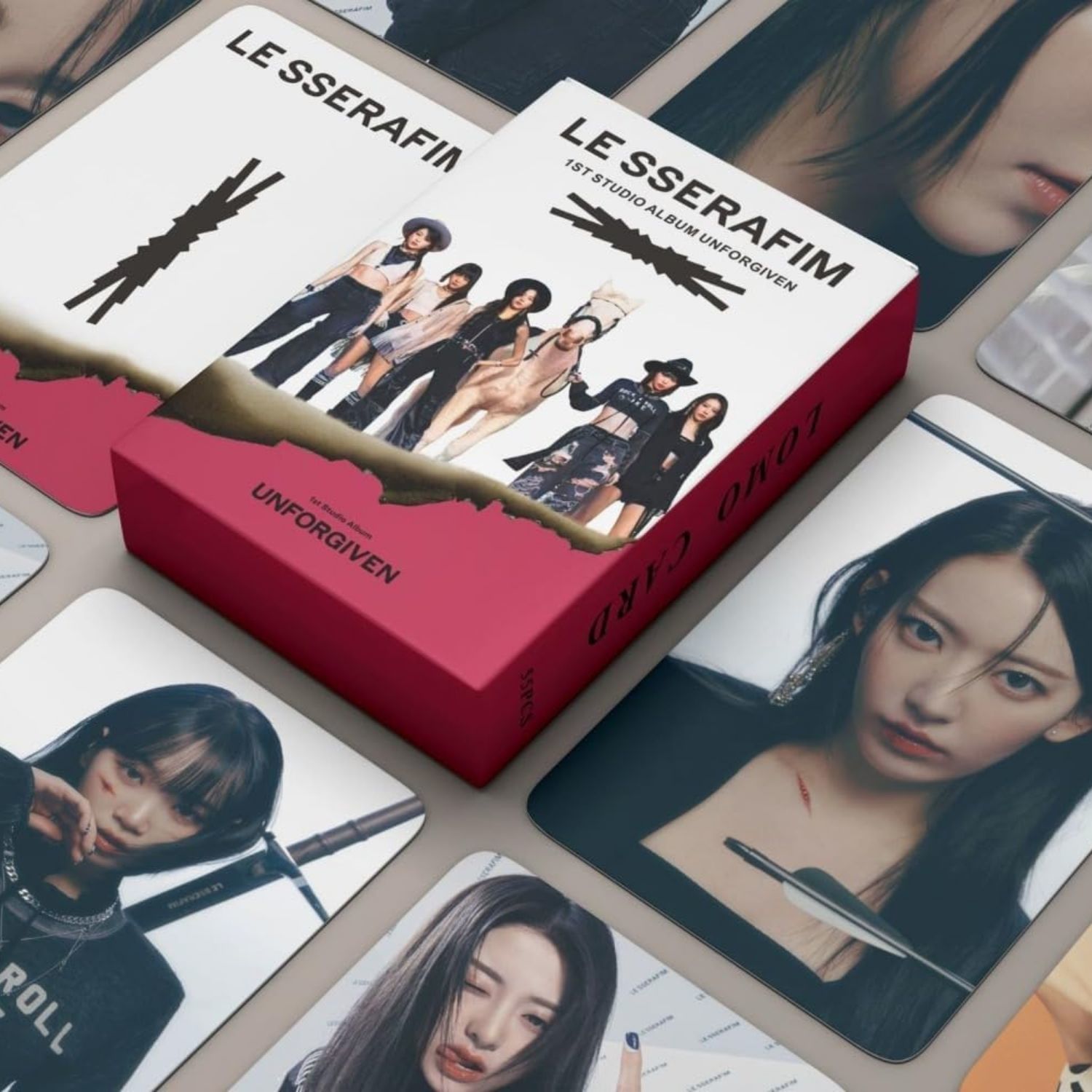 LE SSERAFIM '' Unforgiven '' Çift Yön Baskılı Lomo Card Seti